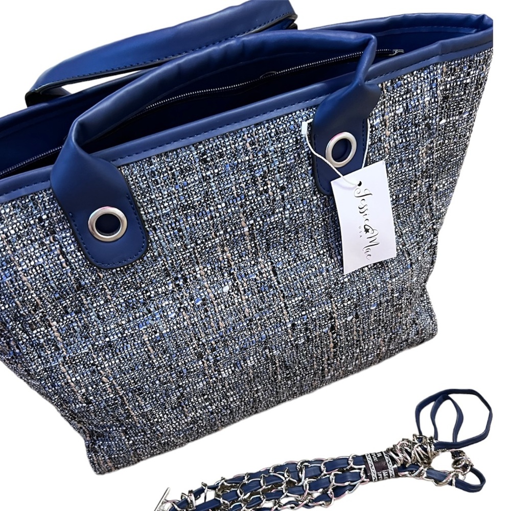 Chain Monogram Canvas Tote Bag / shoulder bag / handbag - Picture 2 of 7